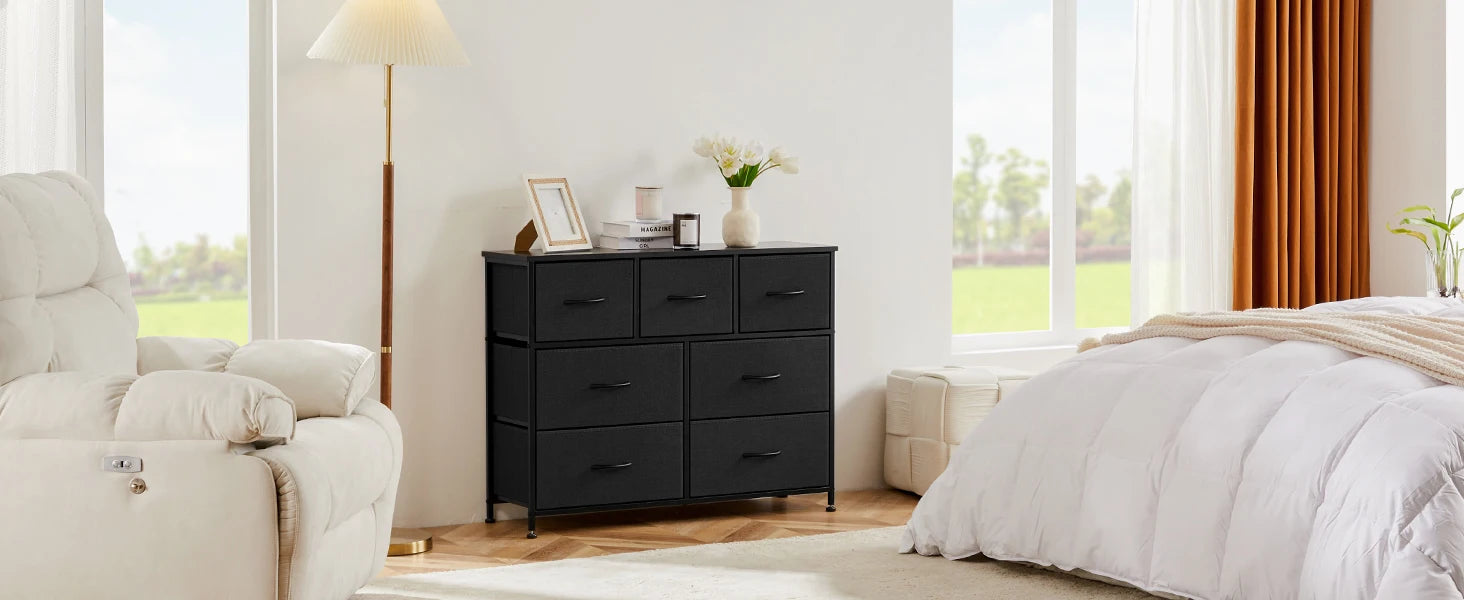 JHK 7-Drawer Fabric Storage Dresser