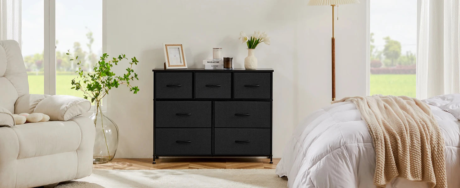 JHK 7-Drawer Fabric Storage Dresser