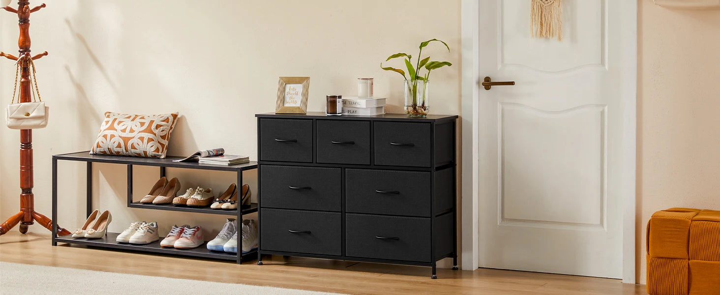 JHK 7-Drawer Fabric Storage Dresser