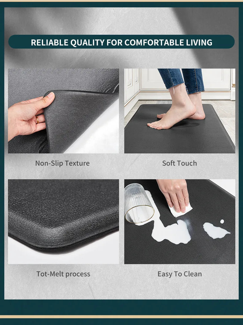 Anti-Fatigue Kitchen Mat – 12mm Cushioned Non-Slip PVC Rug