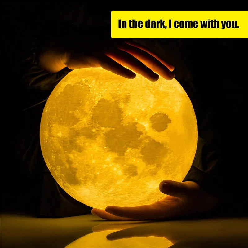 3D Moon Lamp – Rechargeable LED Touch Night Light