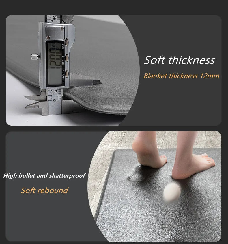 Anti-Fatigue Kitchen Mat – 12mm Cushioned Non-Slip PVC Rug