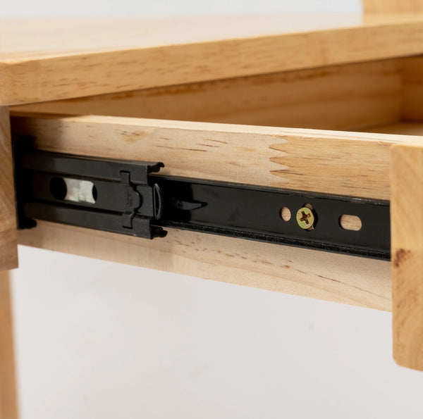 Solid Wood Corner Table – Small Apartment Portable Table with Drawer