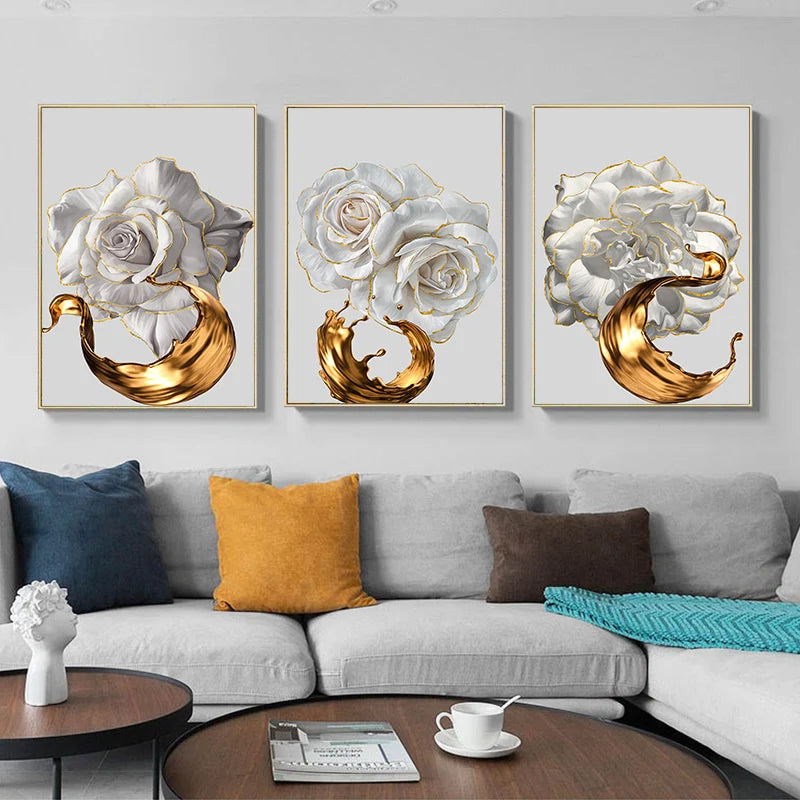 3 Pcs/Set Modern Abstract Wall Arts Beige Bohemian Canvas Mid-Century Piece Posters Geometric Line Printed Painting, No Frame