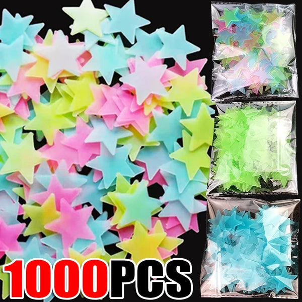 Glow-in-the-Dark Star Stickers – 3D Luminous Wall & Ceiling Decor