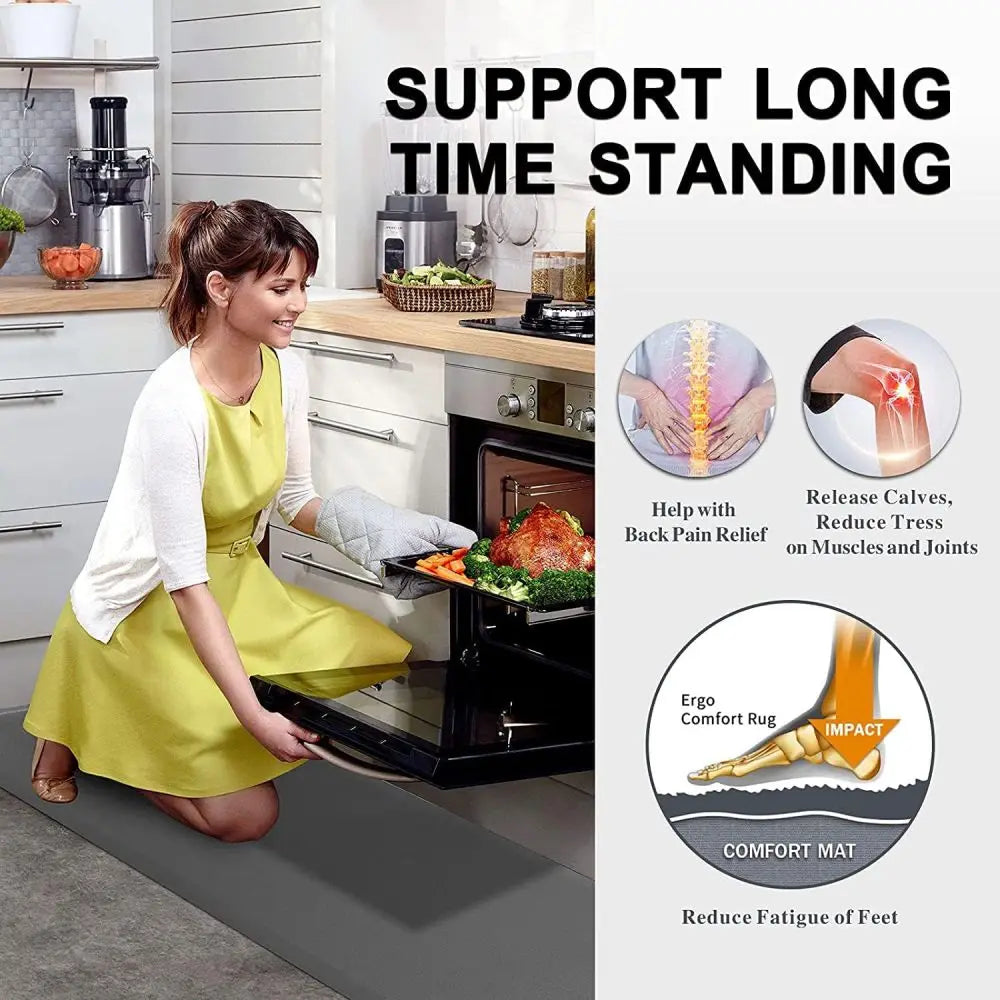 Non-Slip Anti-Fatigue Kitchen Mat – Cushioned PVC Floor Runner