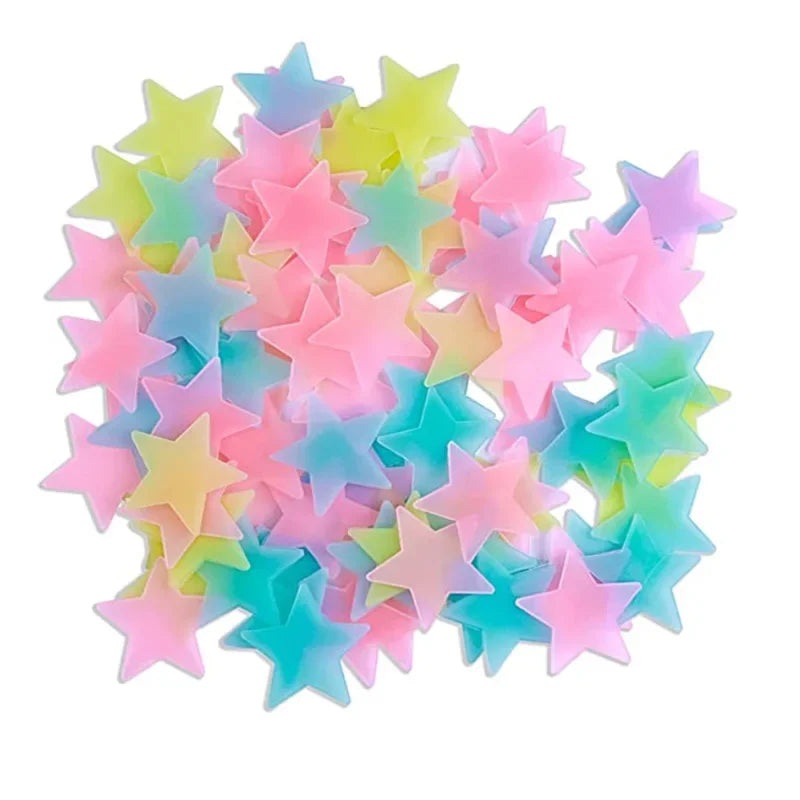 Glow-in-the-Dark Star Stickers – 3D Luminous Wall & Ceiling Decor