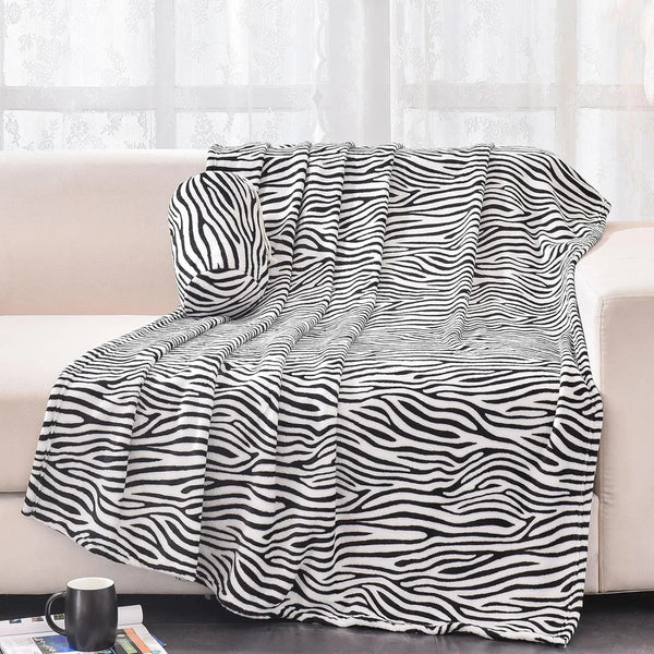 VIKAMA Leopard Print Flannel Blanket – Plush Wool Throw