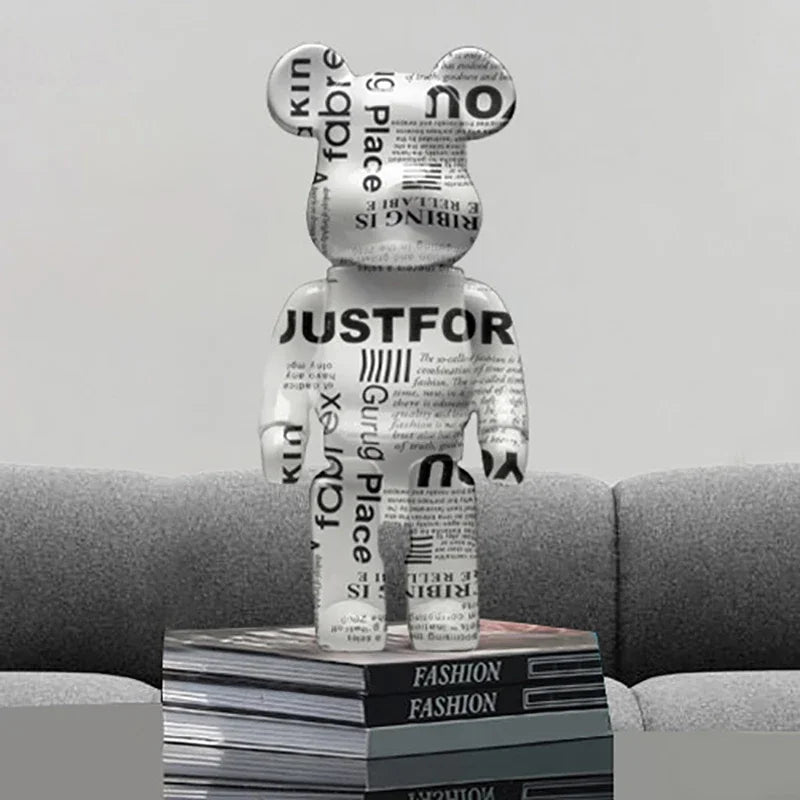 27cm Graffiti Bear Figurine – Abstract Home Decor & Money Jar
