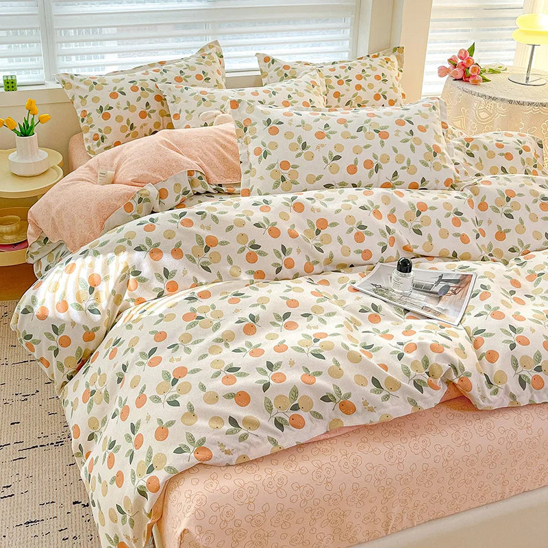 4-Piece Cotton Bedding Set – Fresh Girly Style Comforter Set