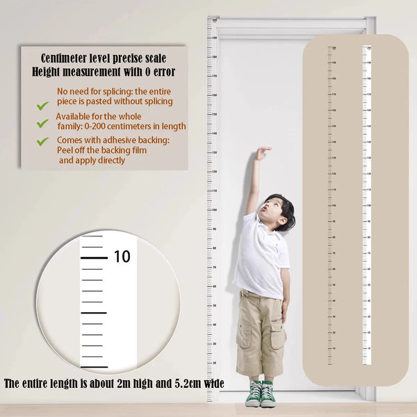 Height Growth Sticker – 0-200cm Self-Adhesive Wall Decal