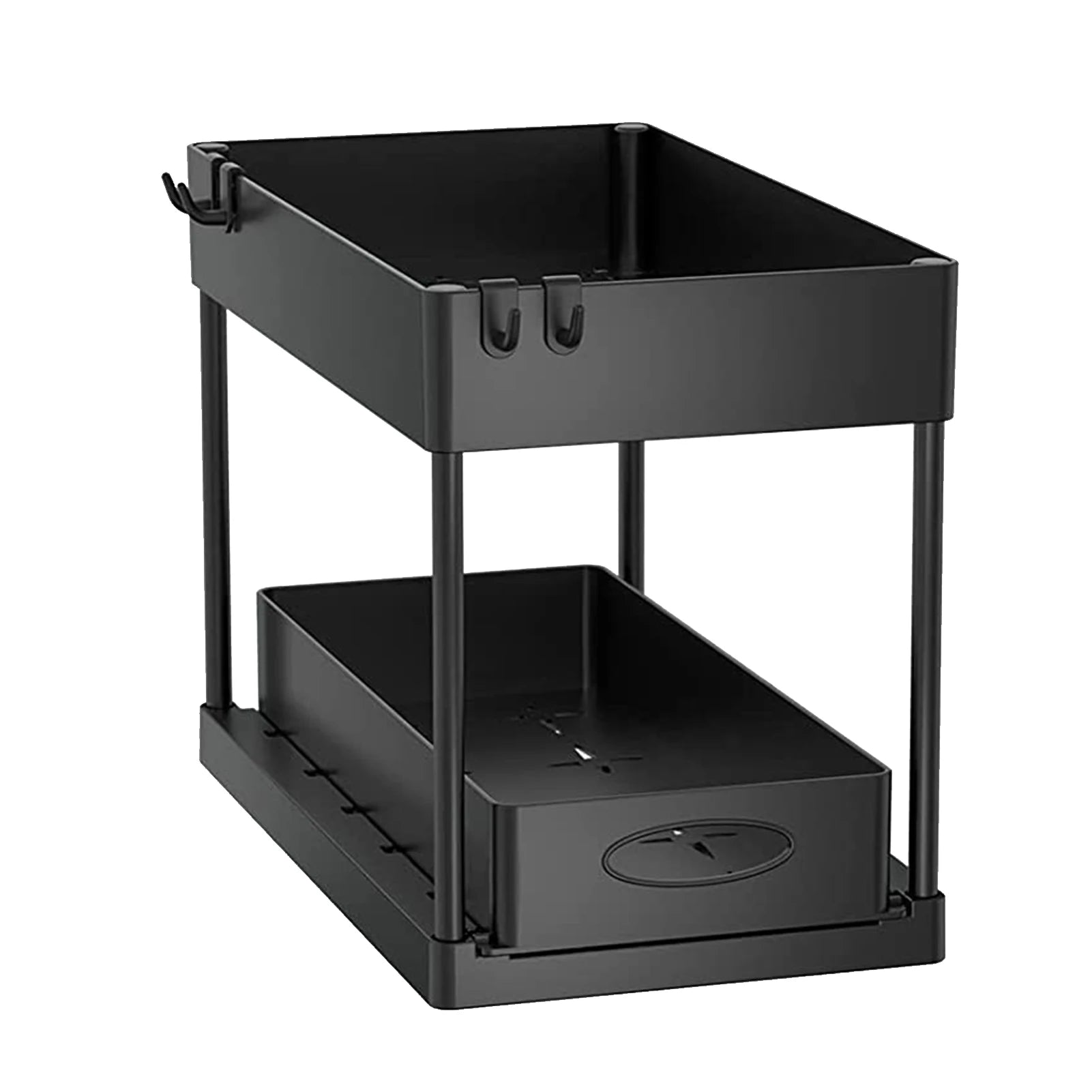 2-Tier Under Sink Sliding Organizer – Hanging Cabinet Storage Rack