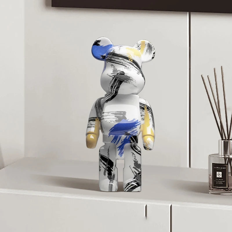 27cm Graffiti Bear Figurine – Abstract Home Decor & Money Jar