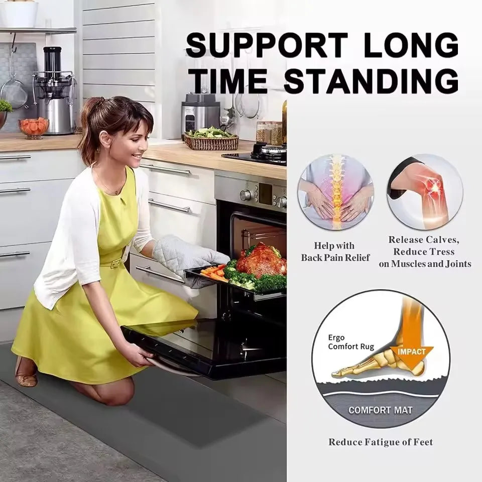 Non-Slip Anti-Fatigue Kitchen Mat – Cushioned PVC Floor Runner