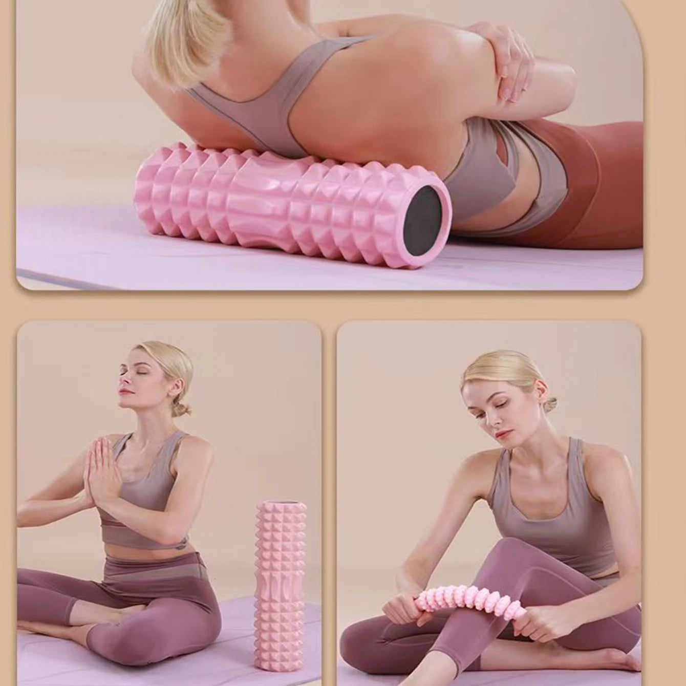 45cm Yoga Foam Roller & Block – Pilates and Fitness Massage Set