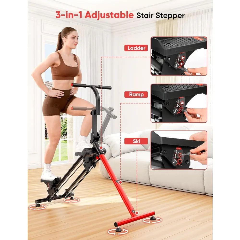 Home Fitness Stair Stepper – Adjustable Levels with Ski Simulation