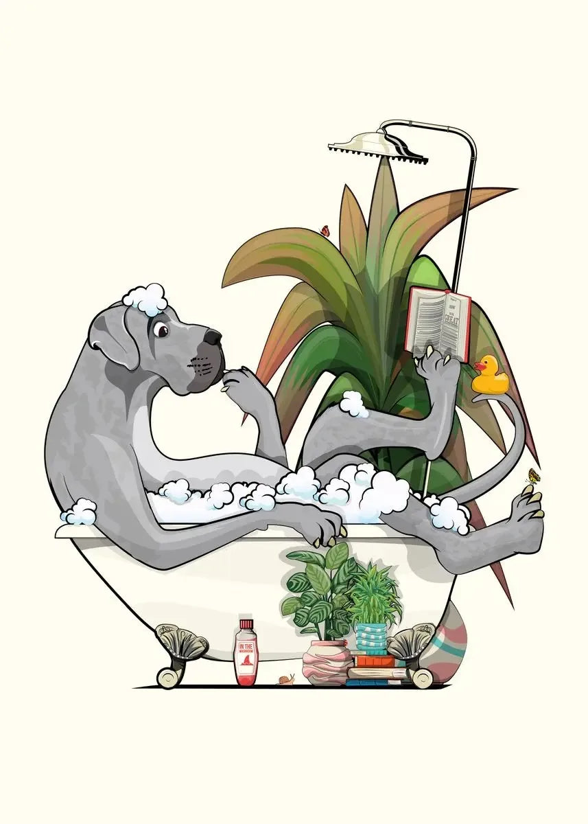 Funny Jungle Animal Canvas – Dinosaur & Elephant Cartoon Wall Art