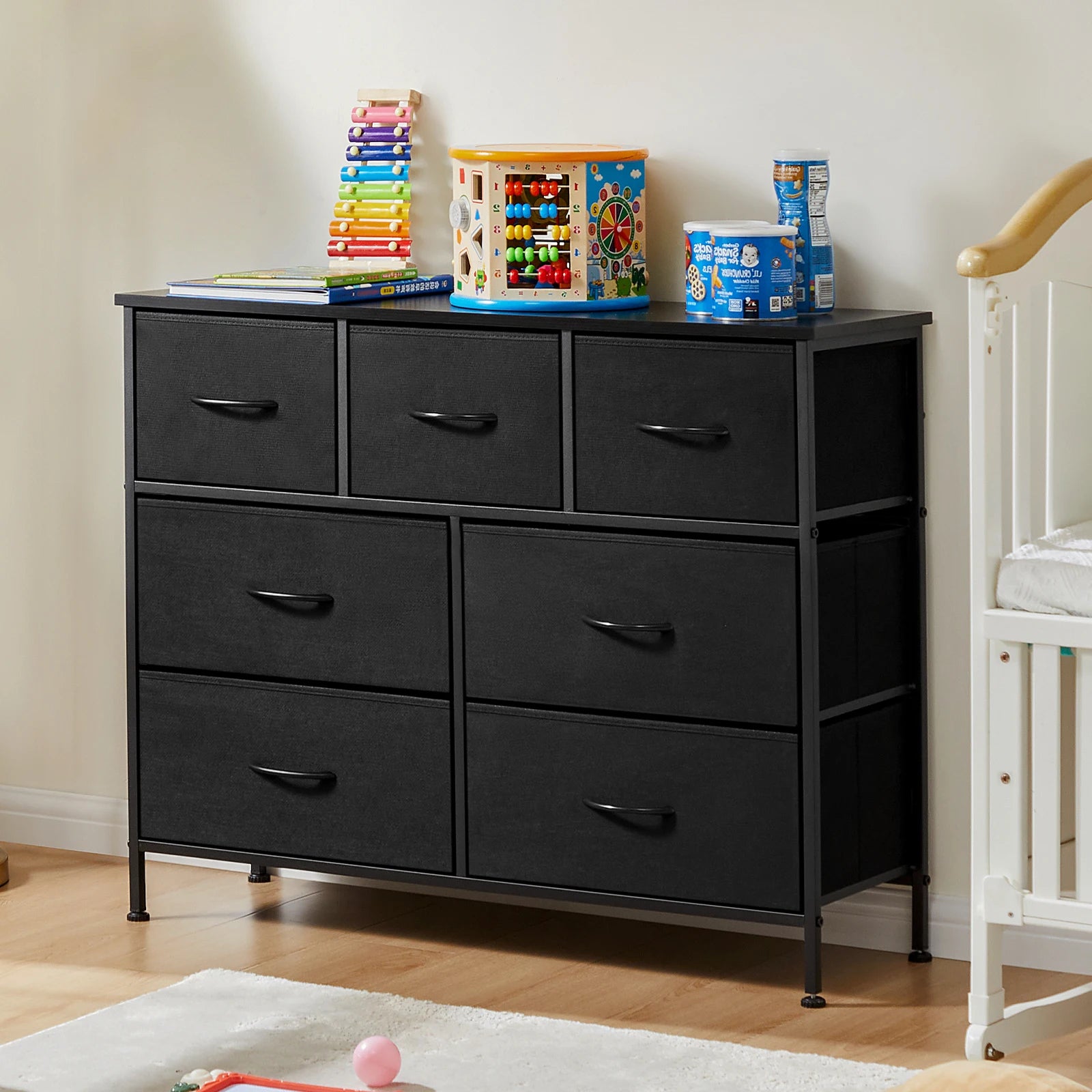 JHK 7-Drawer Fabric Storage Dresser