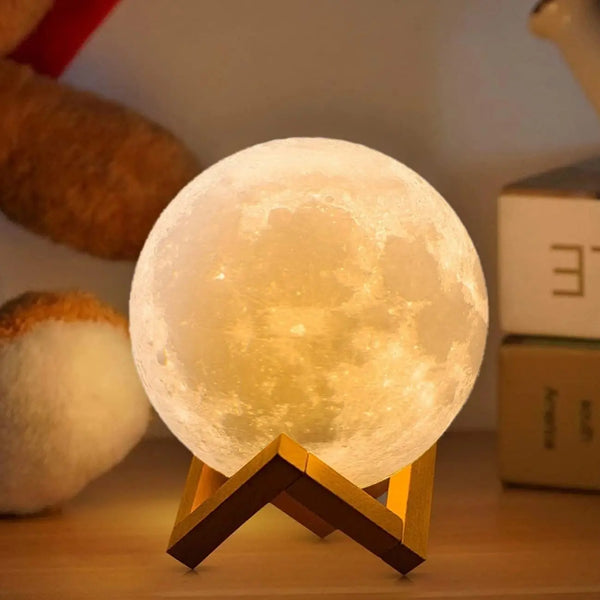 3D Moon Lamp – Rechargeable LED Touch Night Light