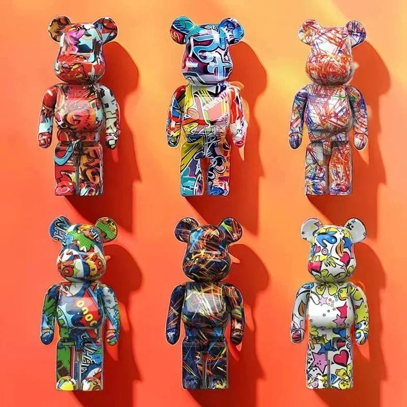 27cm Graffiti Bear Figurine – Abstract Home Decor & Money Jar