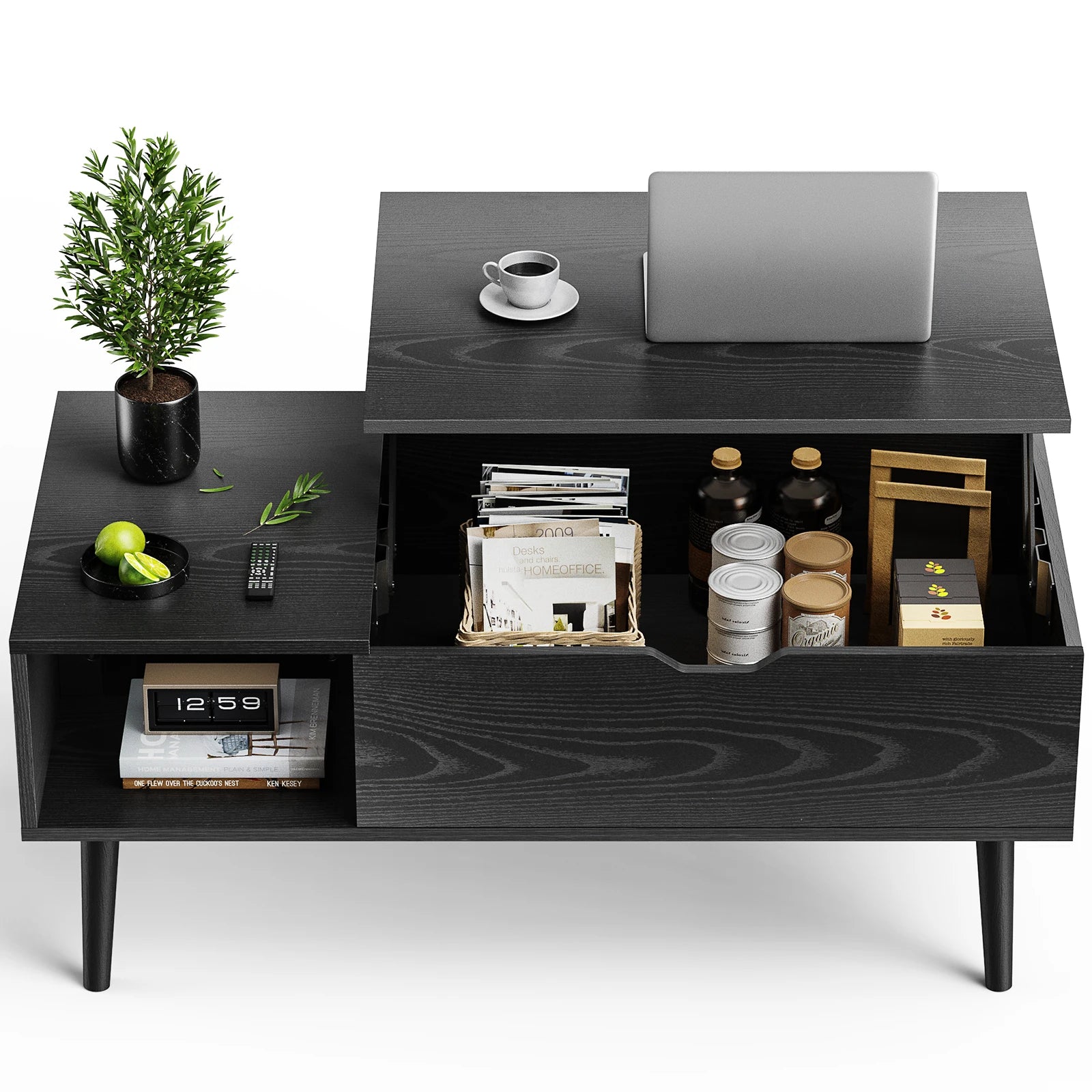 JHK Lift-Top Coffee Table – Adjustable Storage Living Room Desk
