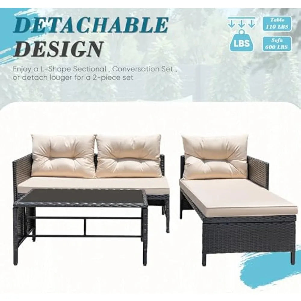 3-Piece Outdoor Patio Furniture Set