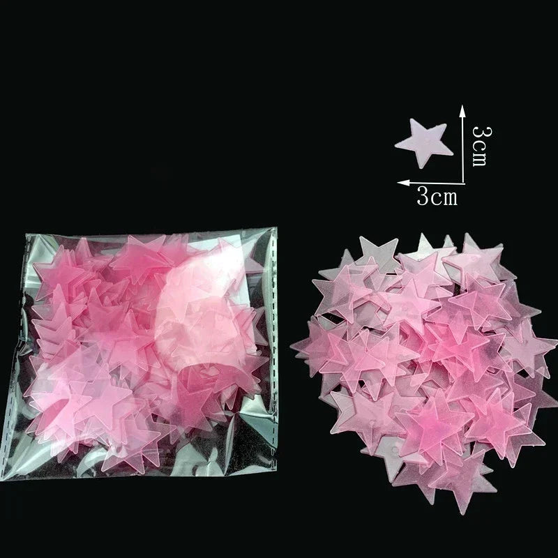 Glow-in-the-Dark Star Stickers – 3D Luminous Wall & Ceiling Decor