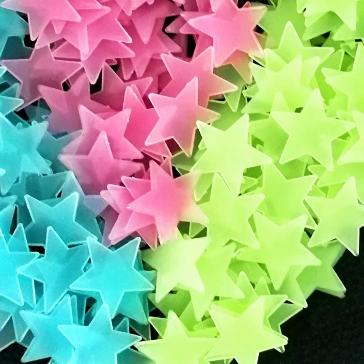 Glow-in-the-Dark Star Stickers – 3D Luminous Wall & Ceiling Decor