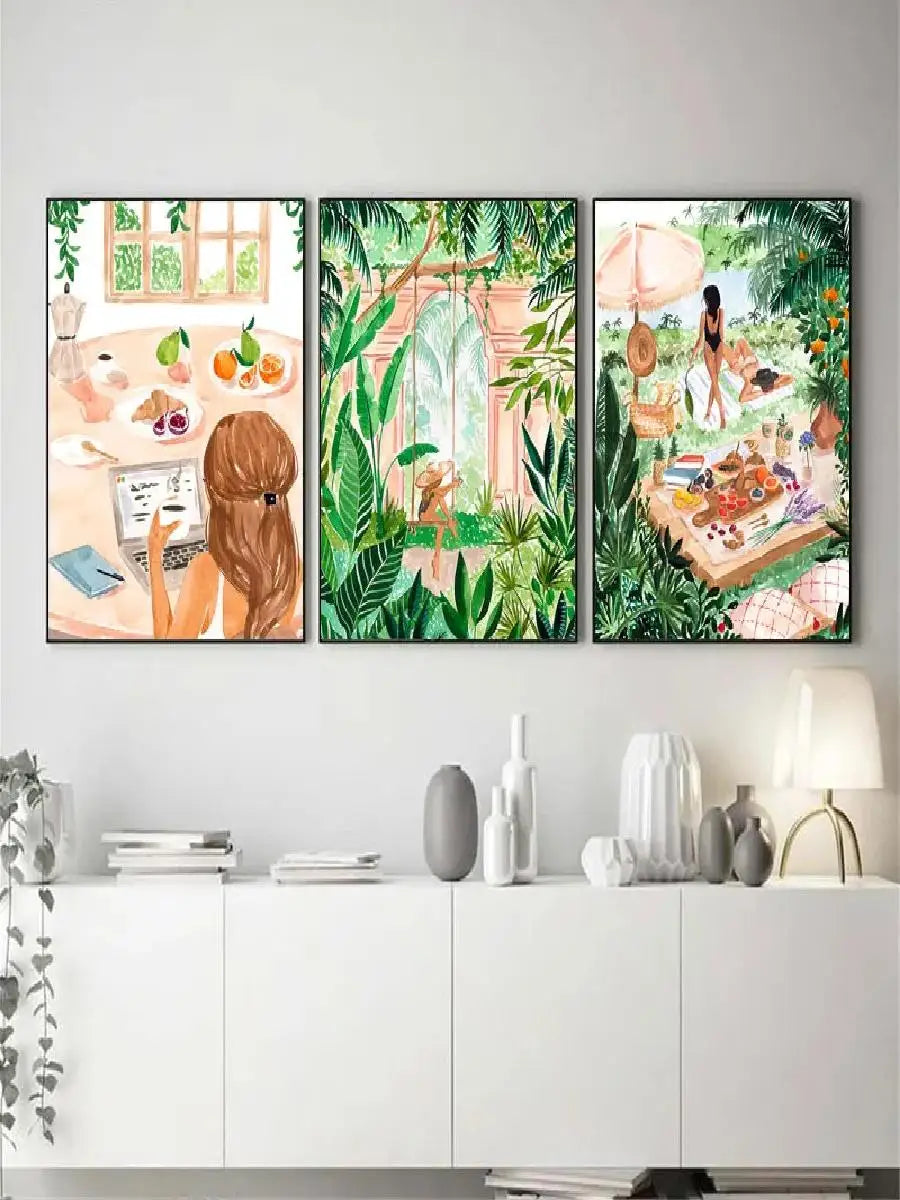 Moroccan Tropical Jungle Canvas – Beach & Pool Wall Art