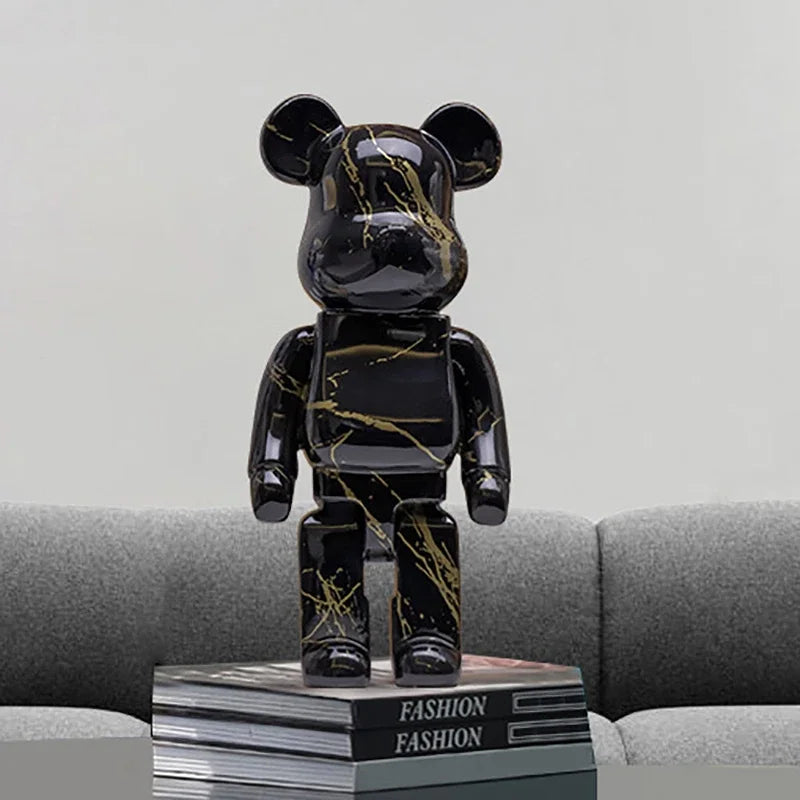 27cm Graffiti Bear Figurine – Abstract Home Decor & Money Jar