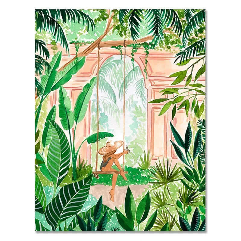 Moroccan Tropical Jungle Canvas – Beach & Pool Wall Art