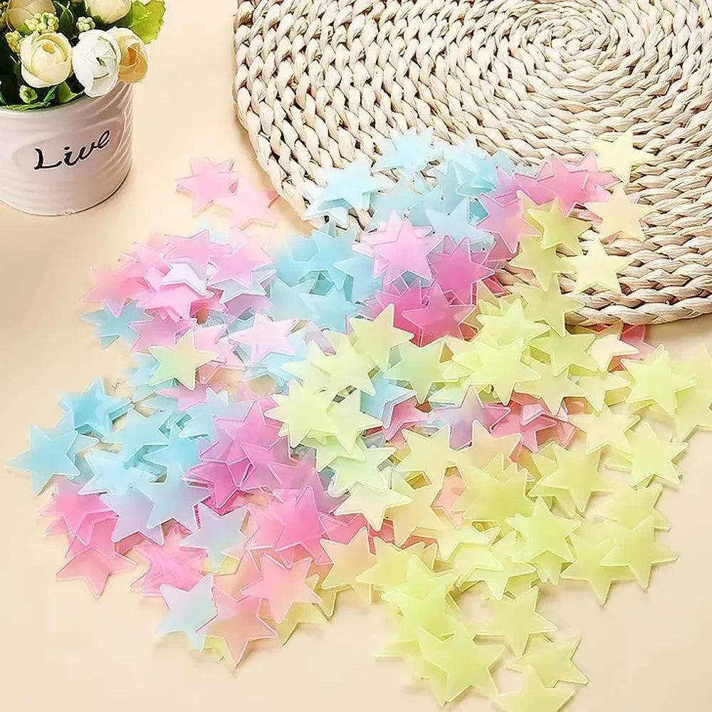Glow-in-the-Dark Star Stickers – 3D Luminous Wall & Ceiling Decor