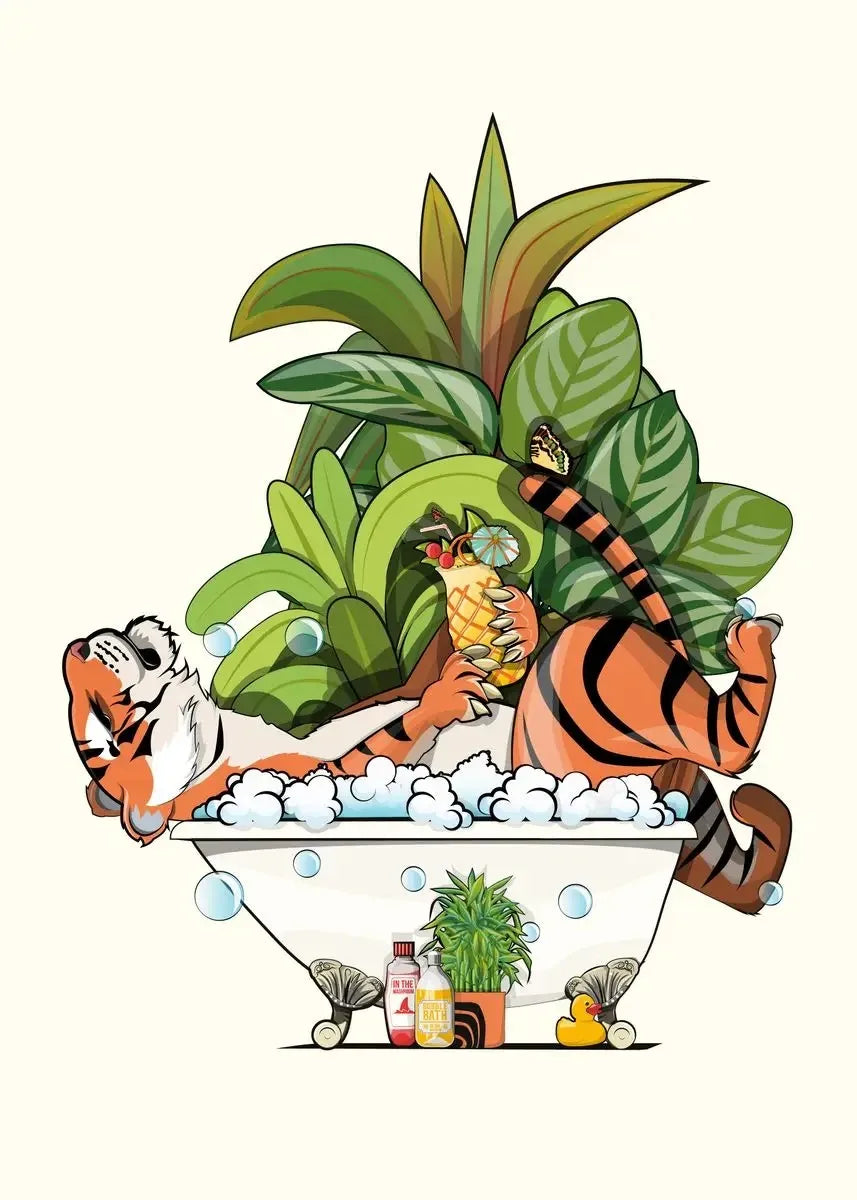 Funny Jungle Animal Canvas – Dinosaur & Elephant Cartoon Wall Art