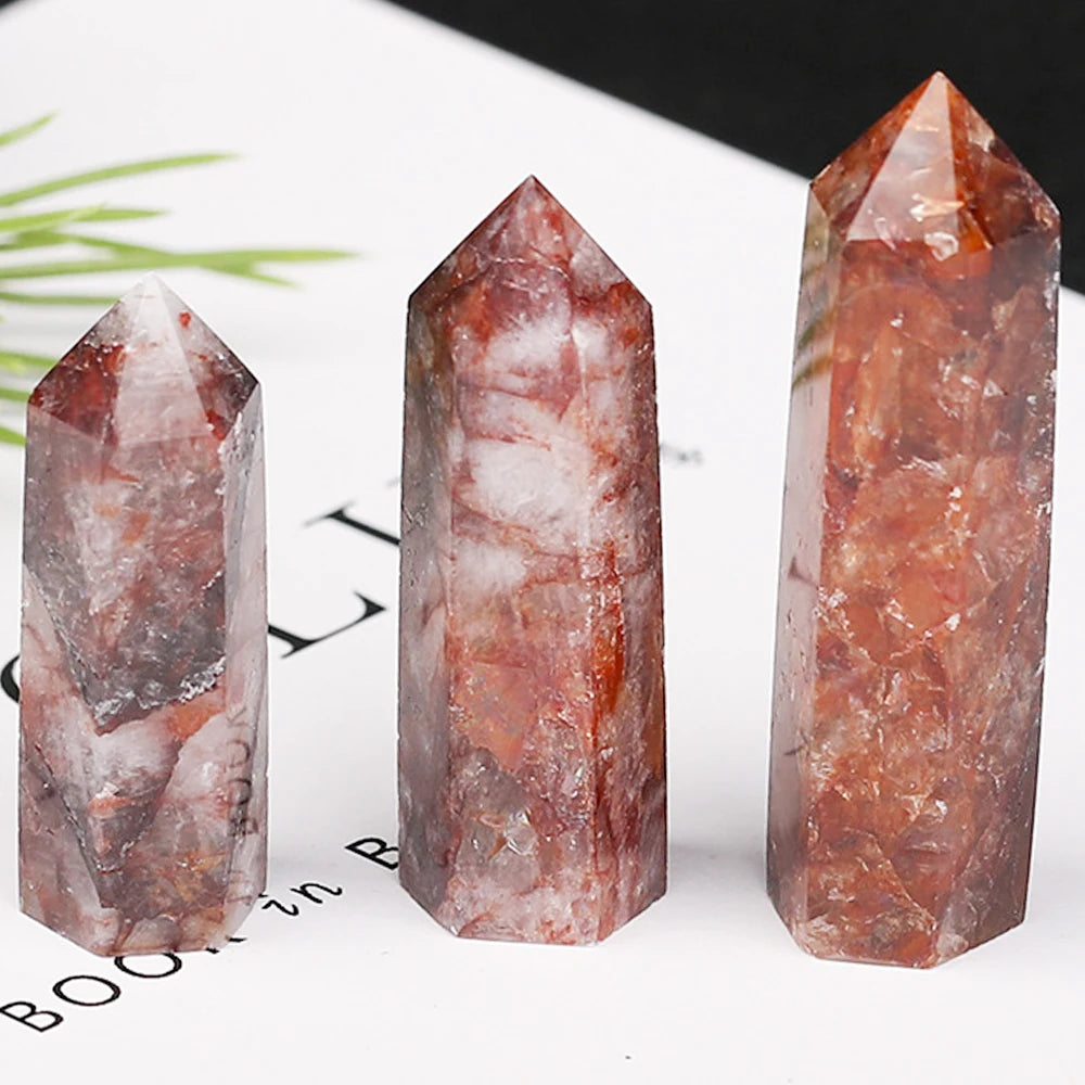 Natural Crystal Point Wands – Rose Quartz & Amethyst Mineral Decor