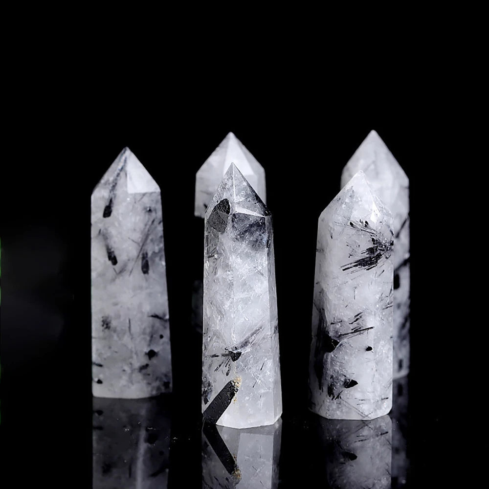 Natural Crystal Point Wands – Rose Quartz & Amethyst Mineral Decor
