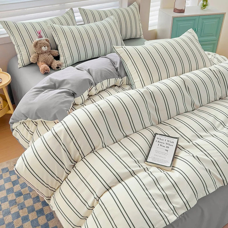 3-Piece Plant Print Duvet Set – Duvet Cover with Pillowcases