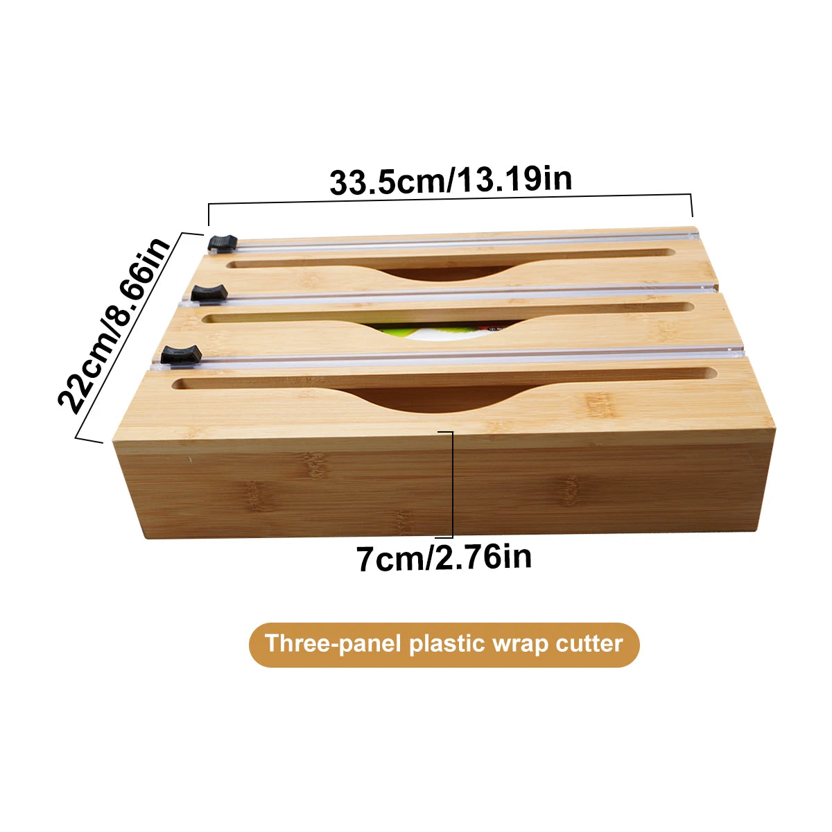 Bamboo Kitchen Wrap Dispenser – Foil & Cling Film Cutter Box