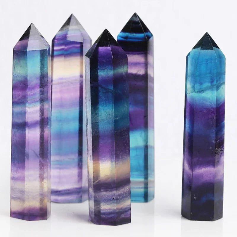 Natural Crystal Point Wands – Rose Quartz & Amethyst Mineral Decor