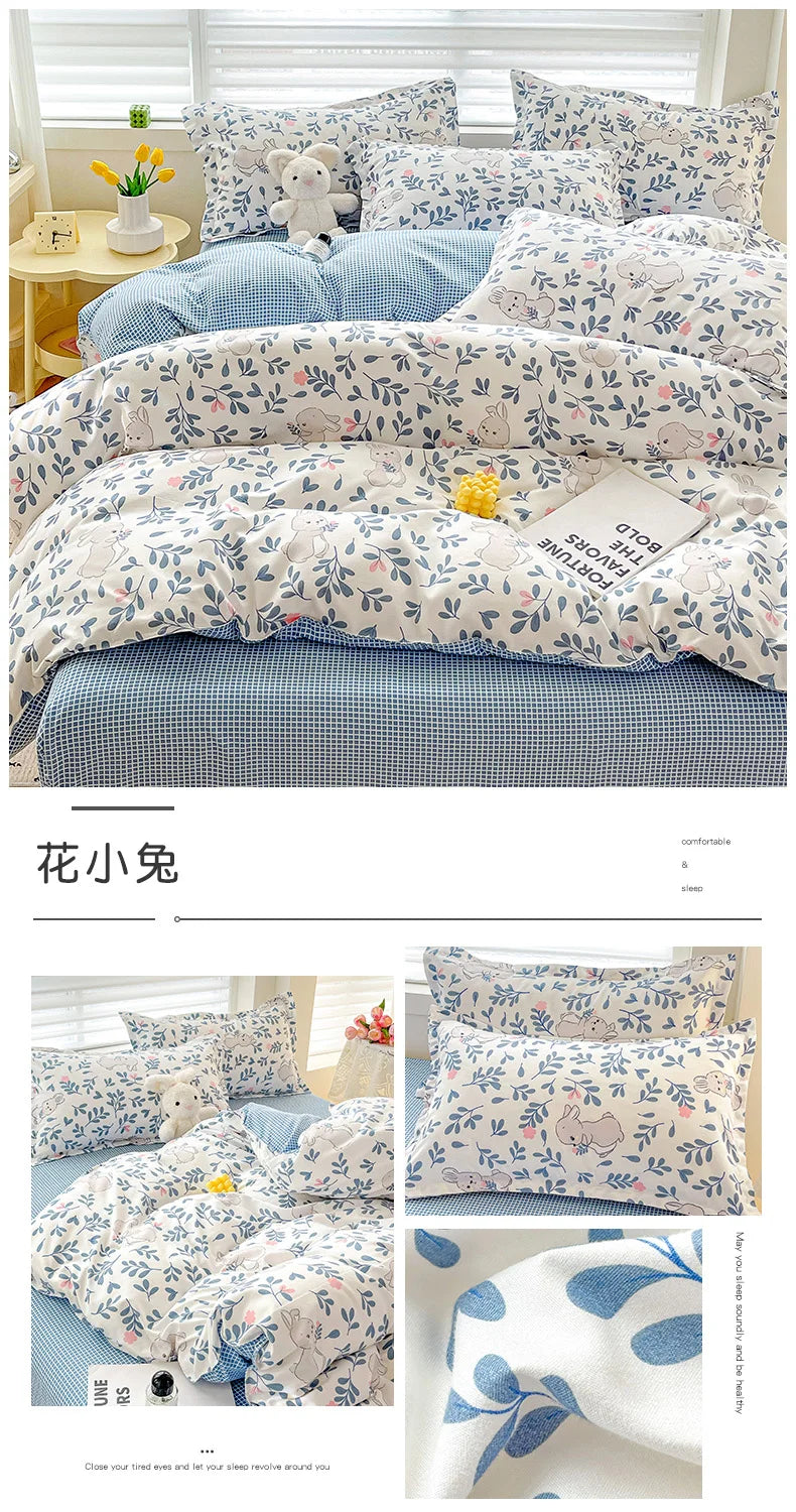 4-Piece Cotton Bedding Set – Fresh Girly Style Comforter Set
