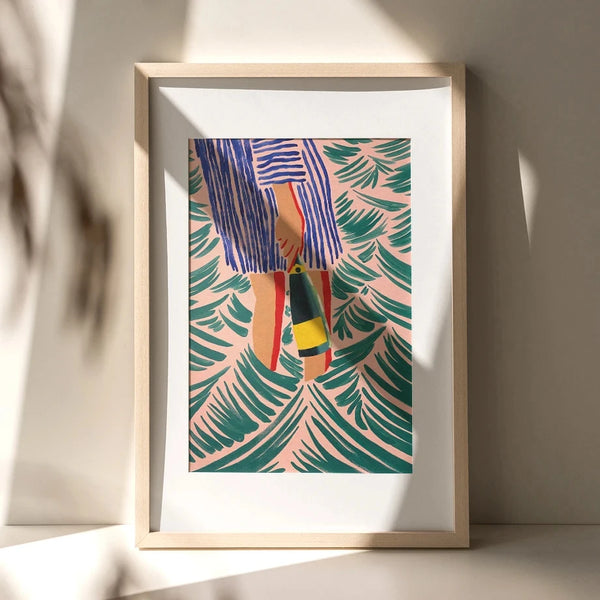 Beach Boho Canvas – Minimalist Surf & Sun Wall Art Print