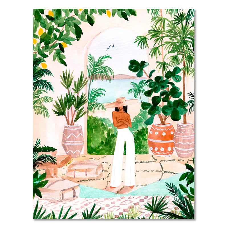 Moroccan Tropical Jungle Canvas – Beach & Pool Wall Art