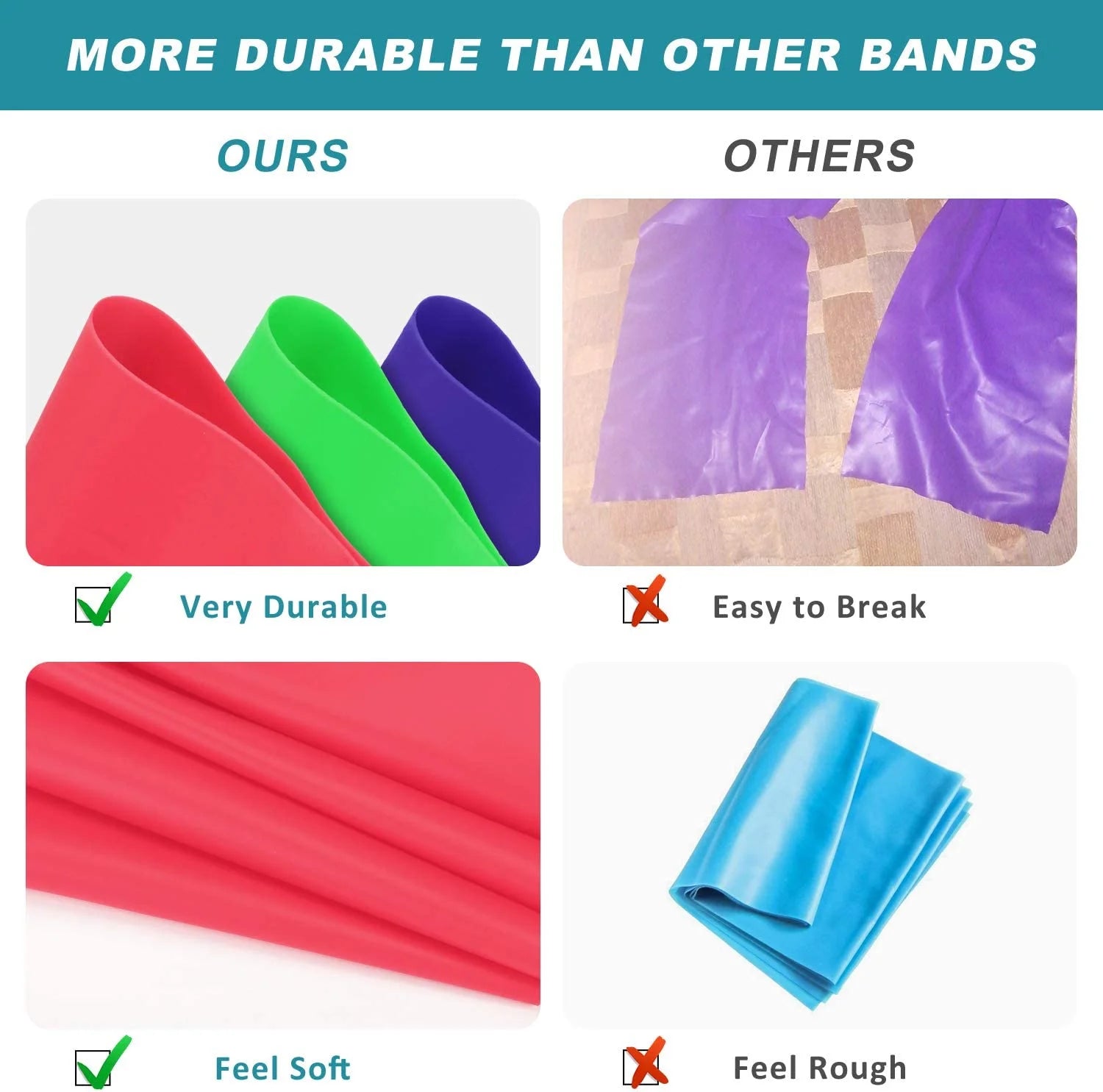 Long Resistance Bands – Yoga & Pilates Stretch Bands for Lower Body
