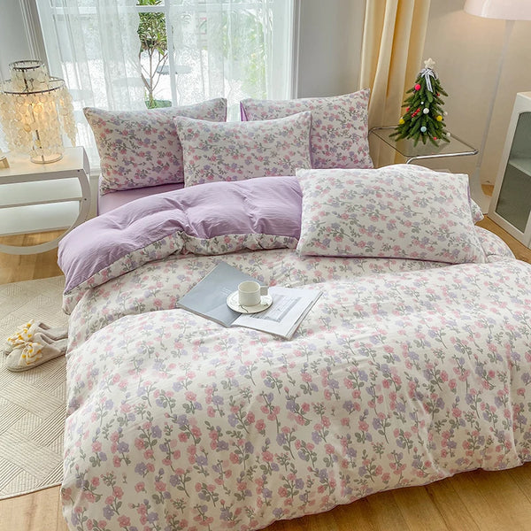 3-Piece Plant Print Duvet Set – Duvet Cover with Pillowcases