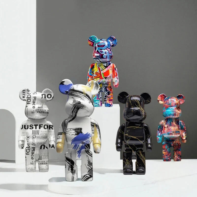 27cm Graffiti Bear Figurine – Abstract Home Decor & Money Jar