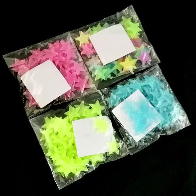 Glow-in-the-Dark Star Stickers – 3D Luminous Wall & Ceiling Decor