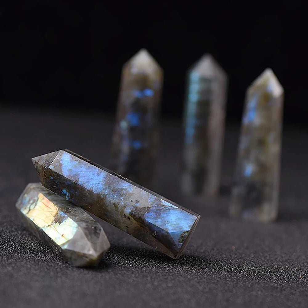Natural Crystal Point Wands – Rose Quartz & Amethyst Mineral Decor