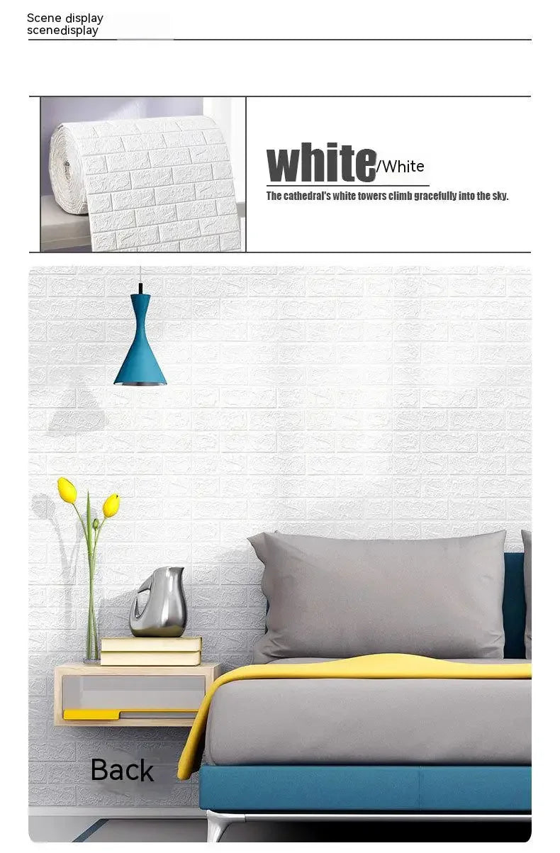 3D Self-Adhesive Foam Brick Wallpaper