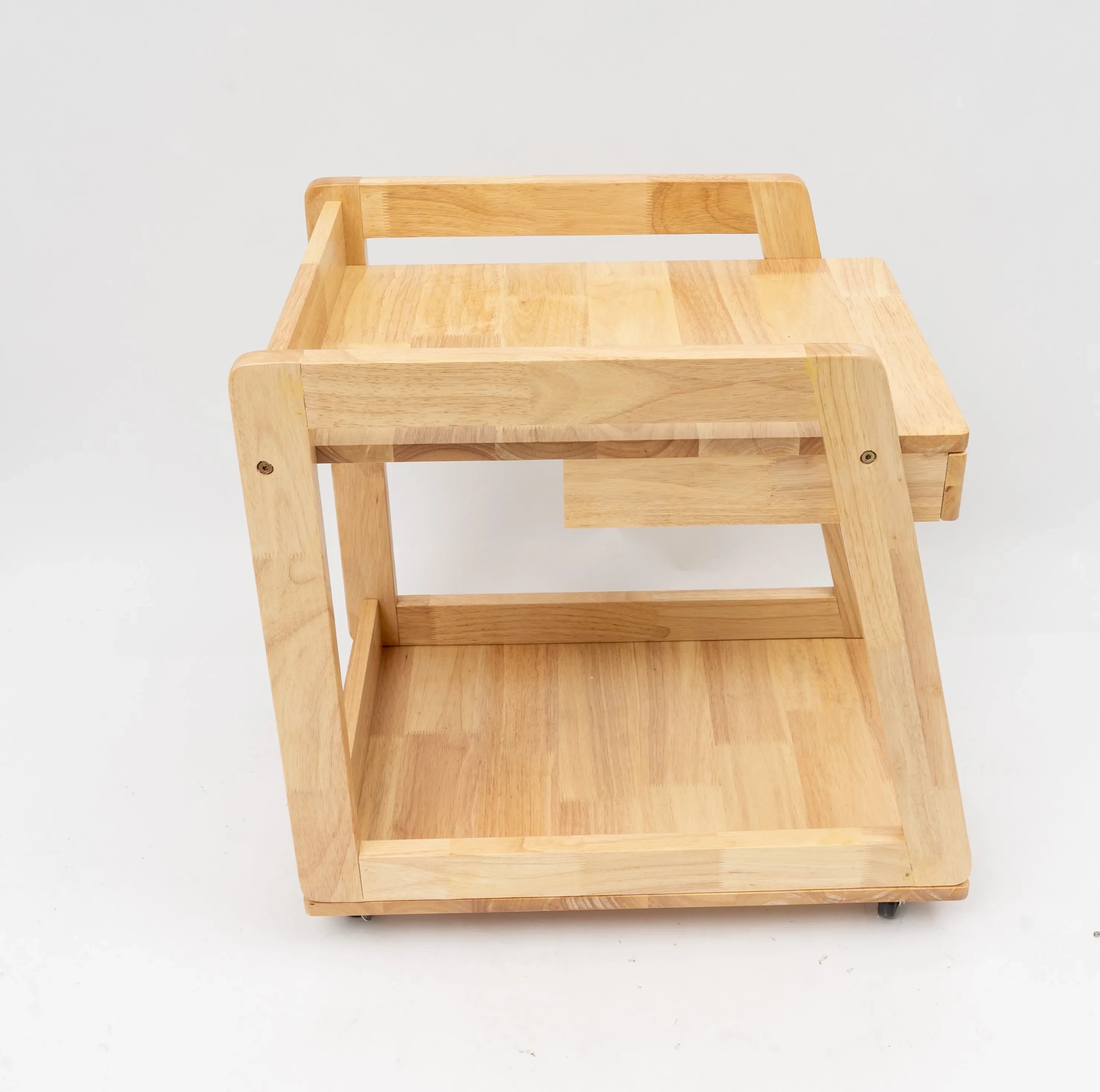 Solid Wood Corner Table – Small Apartment Portable Table with Drawer