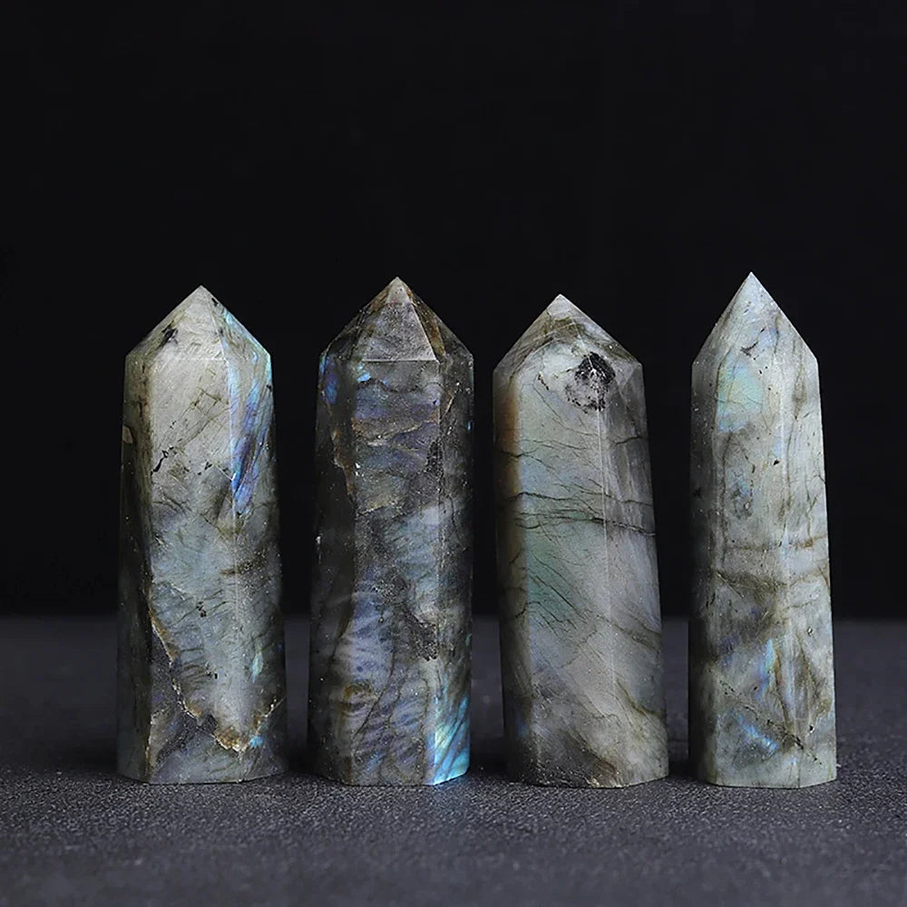 Natural Crystal Point Wands – Rose Quartz & Amethyst Mineral Decor