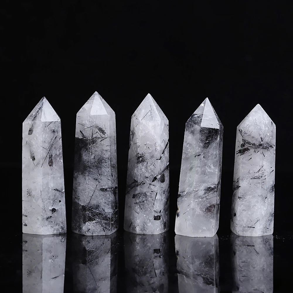 Natural Crystal Point Wands – Rose Quartz & Amethyst Mineral Decor
